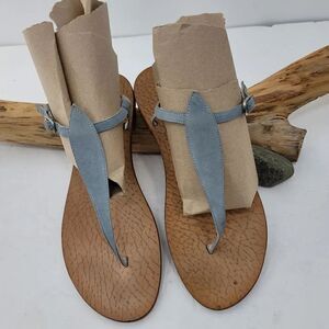 Eddy Daniele blue suede sandals